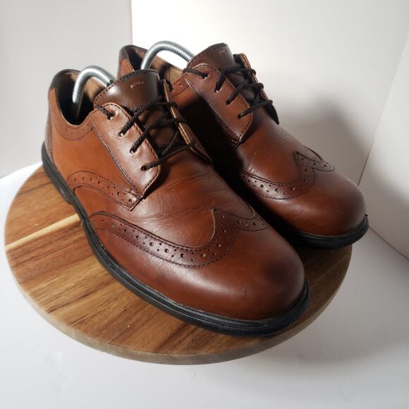 Florsheim FS2023 Steeltoe Work Shoe Loedin Wingtip Oxford ST Mens Size 9.5 D Loedin Work Steel Toe Brown Wingtip Oxford Safety & Work  main image 4